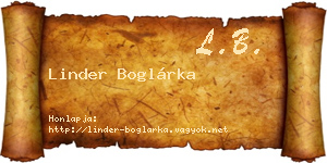 Linder Boglárka névjegykártya